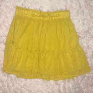 yellow, dotted ruffle skirt